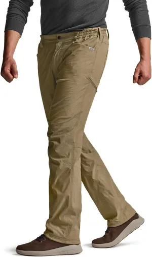 CQR Men's Winter Fleece Lined Pants, Water-Resistant Outdoor Stretch Work Pants, Windproof Casual Pants with Pockets