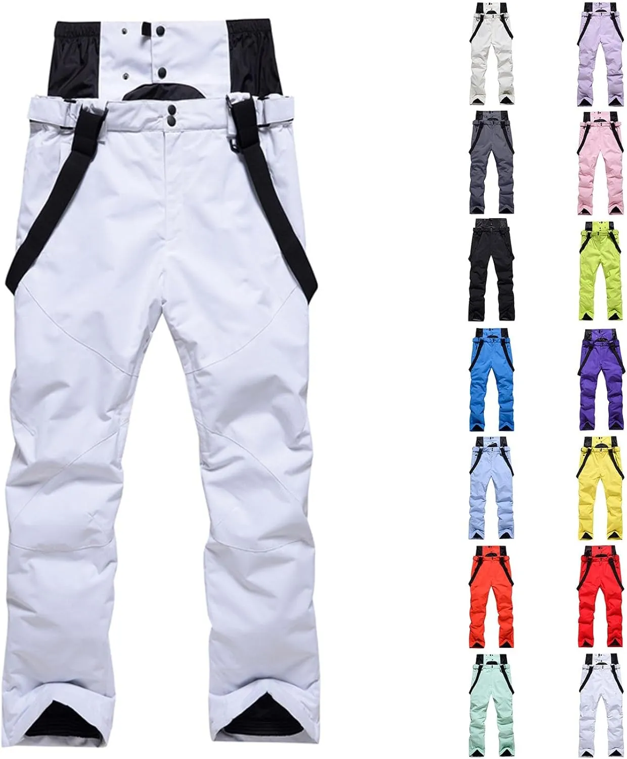 CRNTCEM Mens Ski Snow Bib Pants Women Ski Snow Bib Pant Outdoor Breathable Waterproof Windproof Thermal Snowboard Bib Pants