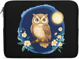 Cute Floral Owl Laptop Case Sleeve Bag 15inch Durable Shockproof Protective Computer Carrying Cover Briefcase