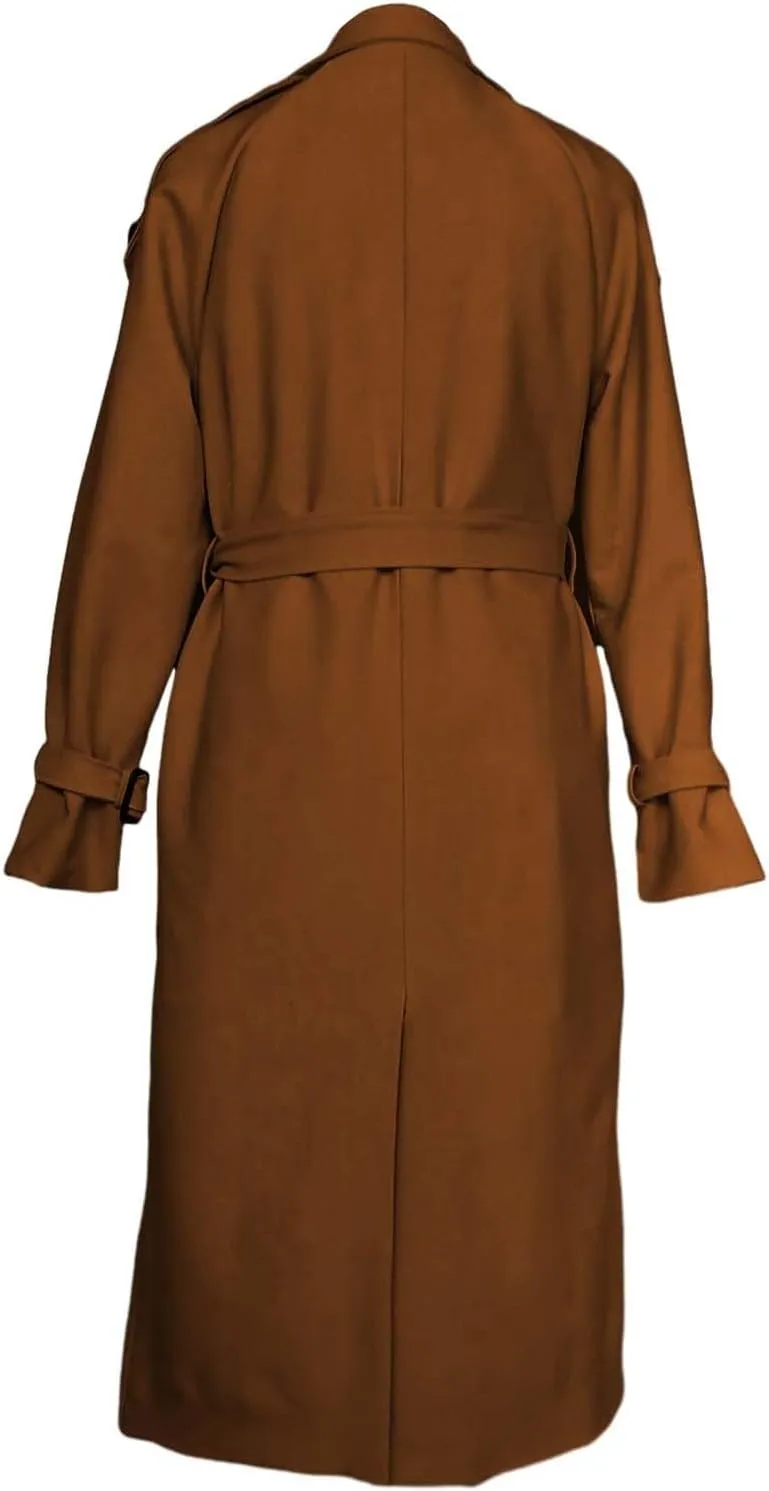 Double-Breasted Classic Lapel Sleeve Elegant Slim Jacket Turndown Collar Solid Outerwear With Removable Hood Light