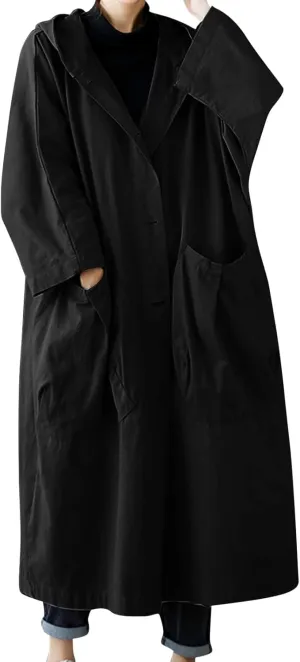 Double-Breasted Hooded Coat Outwear Womens Elegant Windbreaker Wild Winter Women'S Coat Womens Trench Coat 2024