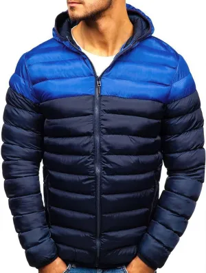Down Jacket Men Winter Jackets Packable Lightweight Jacket Long Sleeve Zip Up Fuzzy Winter Jackets with Hood