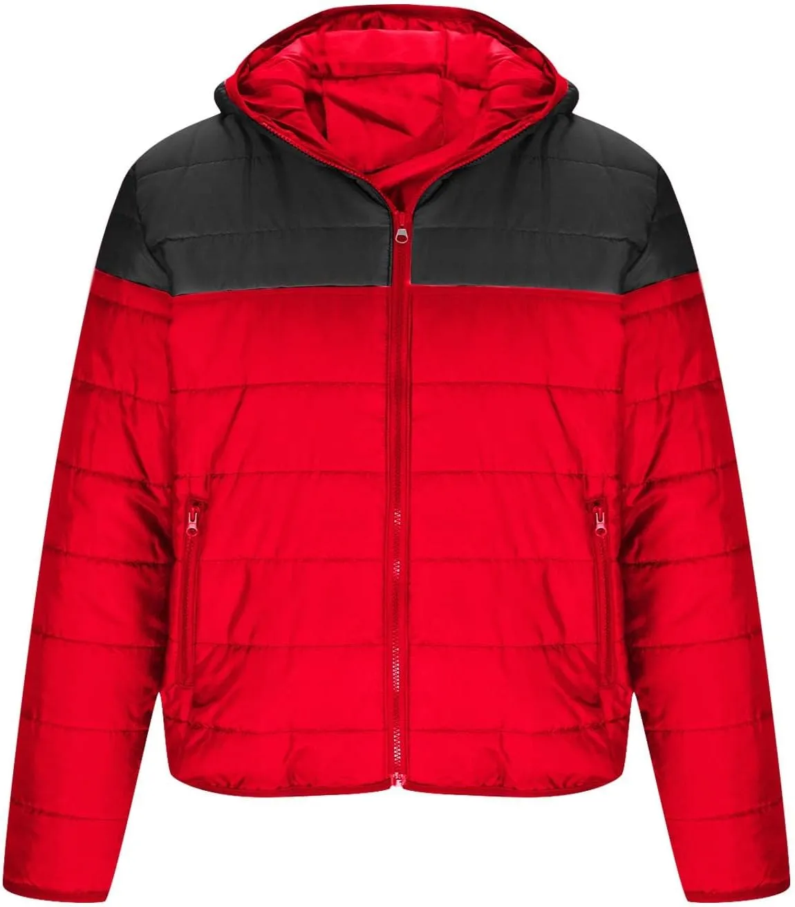 Down Jacket Men Winter Jackets Packable Lightweight Jacket Long Sleeve Zip Up Fuzzy Winter Jackets with Hood