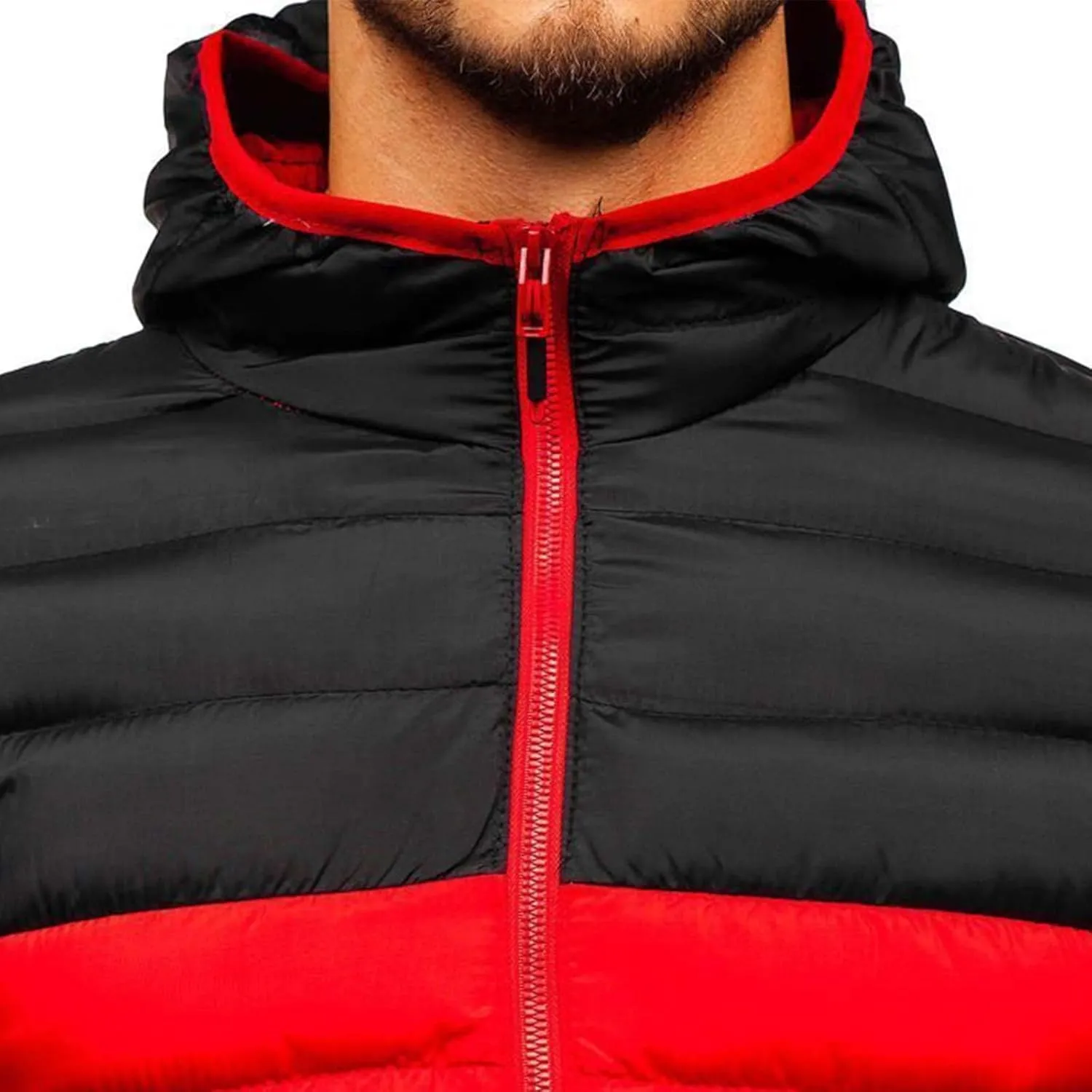 Down Jacket Men Winter Jackets Packable Lightweight Jacket Long Sleeve Zip Up Fuzzy Winter Jackets with Hood