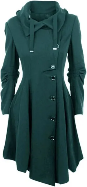 Dress Coats for Women Casual Singel-Breasted Notched Lapel Trench Coats Winter Warm Oversized Long Wool Coats
