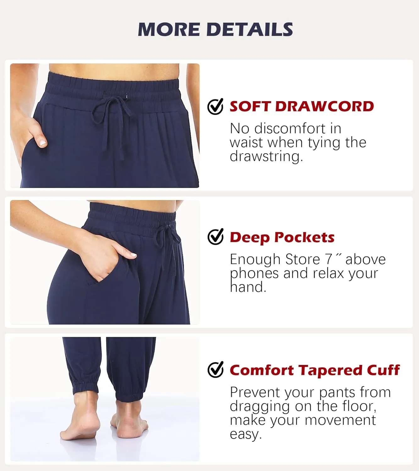 Envlon Women's Yoga Pants with Pockets Comfy Stretch Loose Wide Leg Casual Pants Breathable Running Workout Lounge Pants