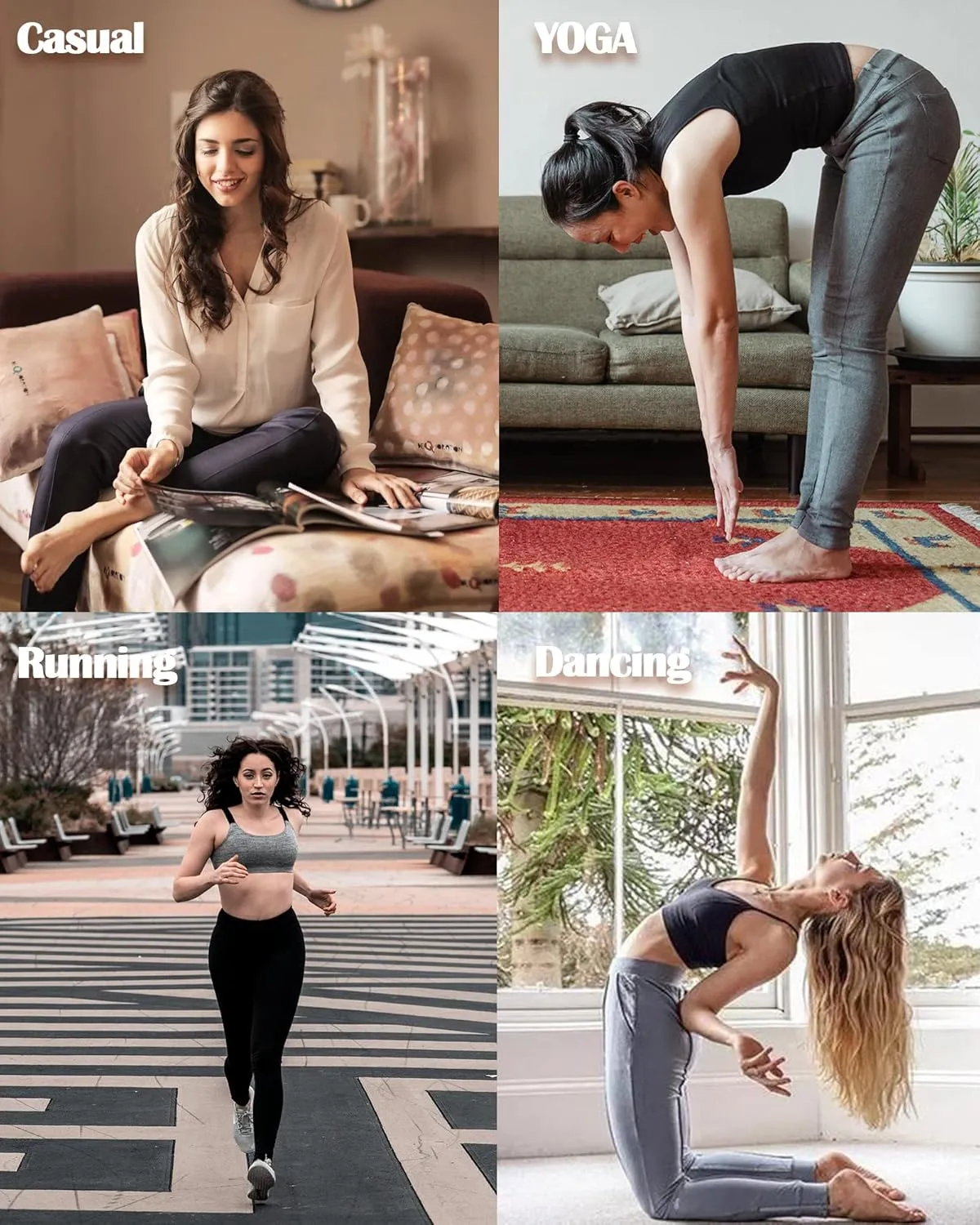 Envlon Women's Yoga Pants with Pockets Comfy Stretch Loose Wide Leg Casual Pants Breathable Running Workout Lounge Pants