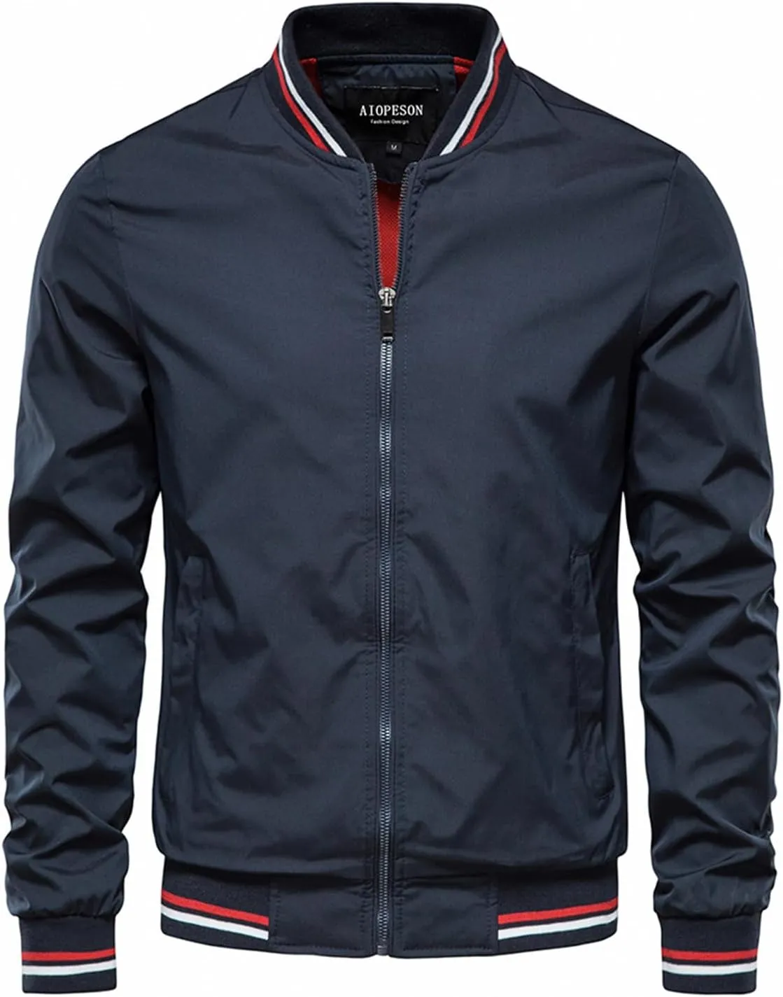 evzosrz Men's Varsity Letterman Jacket Casual Slim Fit Baseball Jackets Autumn Winter Full Zip Up Fashion Warm Coat