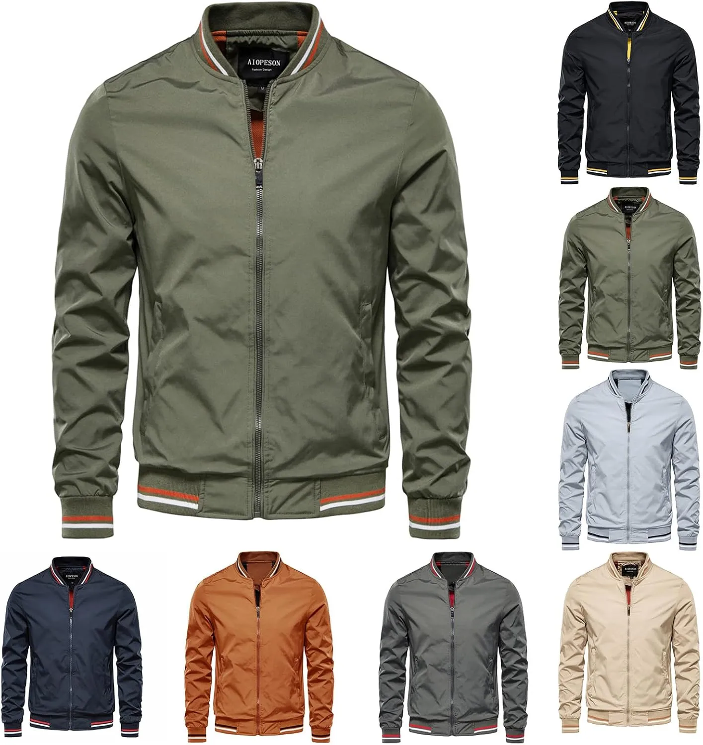 evzosrz Men's Varsity Letterman Jacket Casual Slim Fit Baseball Jackets Autumn Winter Full Zip Up Fashion Warm Coat