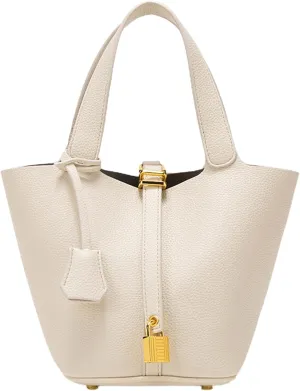 Faux Leather Top Handle Small Handbags for Women Simple Soft Bucket Bag Commuter Satchel Ladies Everyday Work Purses
