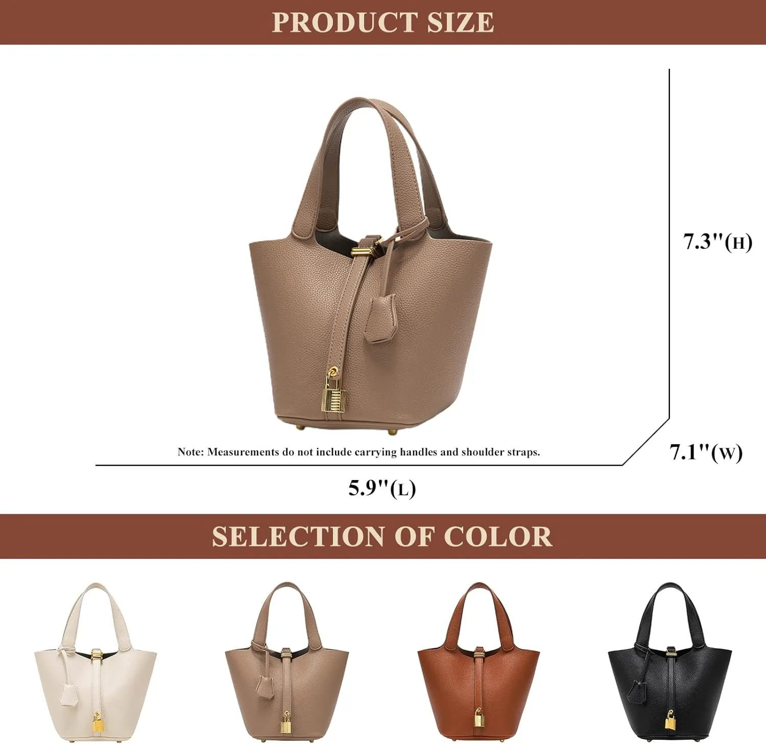 Faux Leather Top Handle Small Handbags for Women Simple Soft Bucket Bag Commuter Satchel Ladies Everyday Work Purses