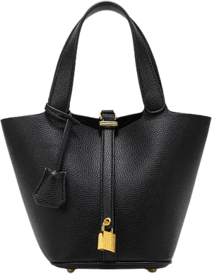 Faux Leather Top Handle Small Handbags for Women Simple Soft Bucket Bag Commuter Satchel Ladies Everyday Work Purses