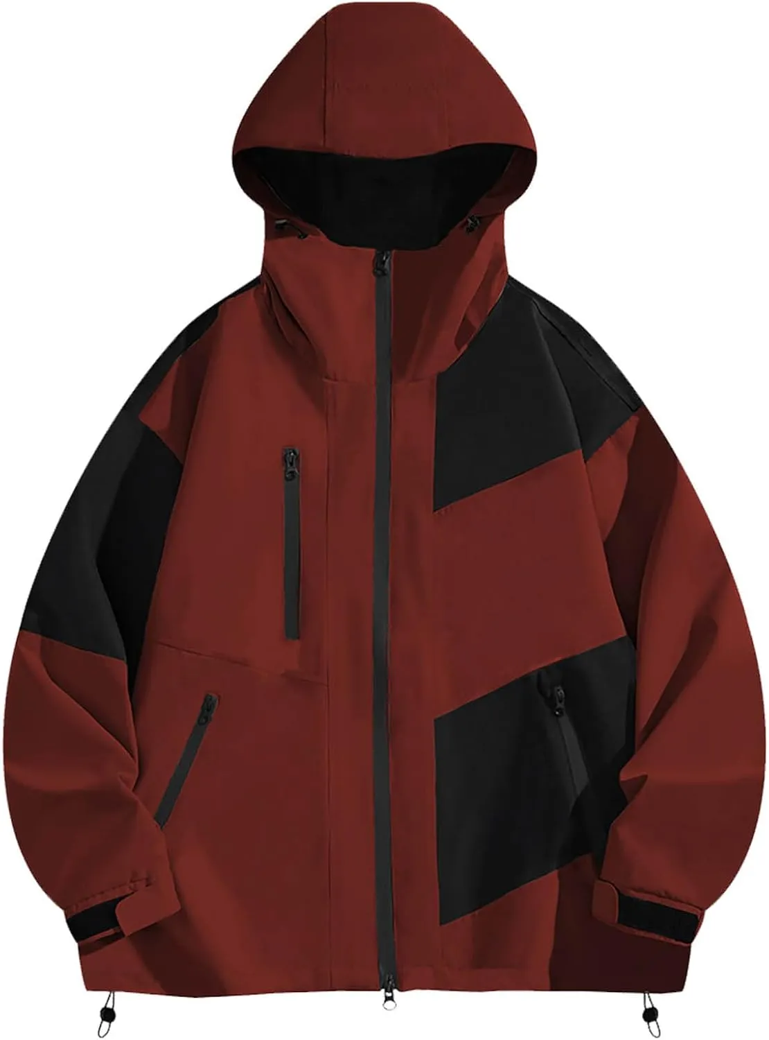 Finelylove Men's Rain Jacket Waterproof Gore Tex Hooded Hiking Windbreaker Outdoor Performance Softshell Jacket