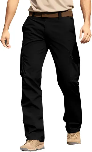 Flexcamo - Tactical Waterproof Pants Men Lightweight Casual Comfy Work Cargo Pants Relaxed Fit Carpenter Pants