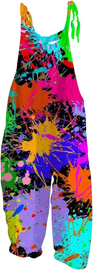 Floral Print Cotton Linen Summer Overalls for Women 2025 Fashion Plus Size Adjustable Jumpsuits Rompers Pants