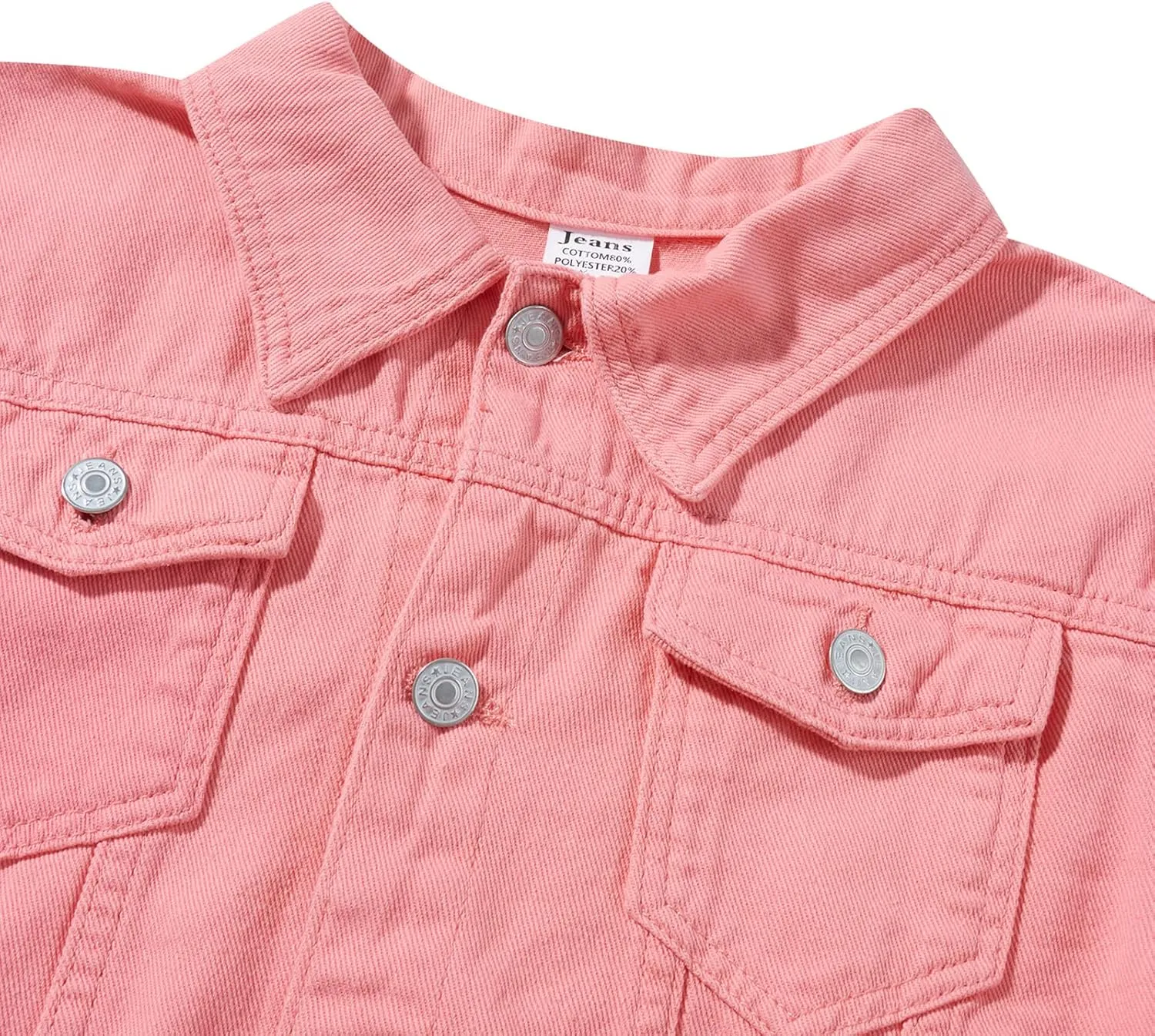 FOMOYUU Women's Cropped Denim Jacket Button Down Long Sleeve Vintage Casual Jean Coat Classic Trucker Jacket Outerwear
