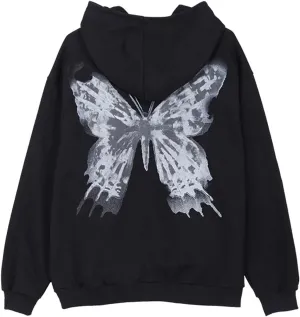 Franhais Gothic Zip Up Hoodie Oversized Women Sweatshirt Harajuku Punk E-Girls Y2K Aesthetic Autumn Outwear Jacket