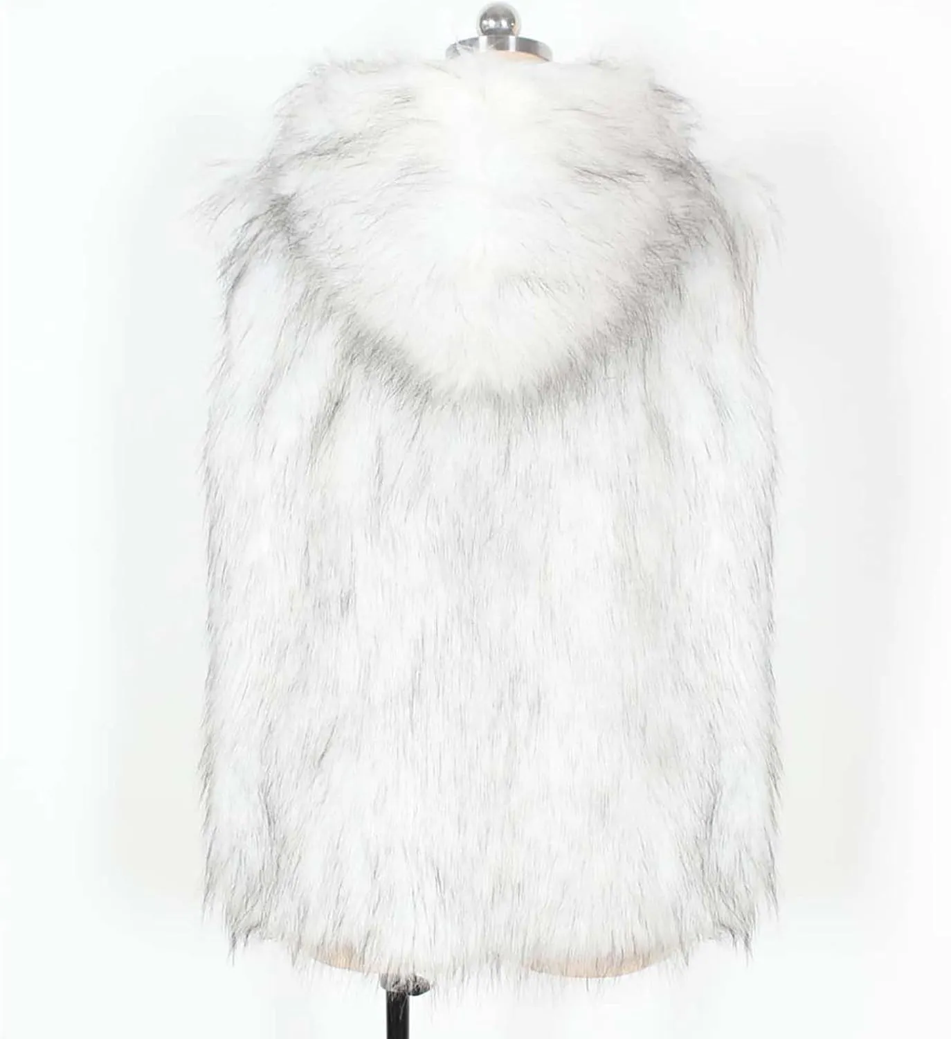Fur Vest Jacket for Men Furry Faux Fur Coat Hooded Open Front Warm Casual Loose Thicken Cardigan Winter Cardigan Vest