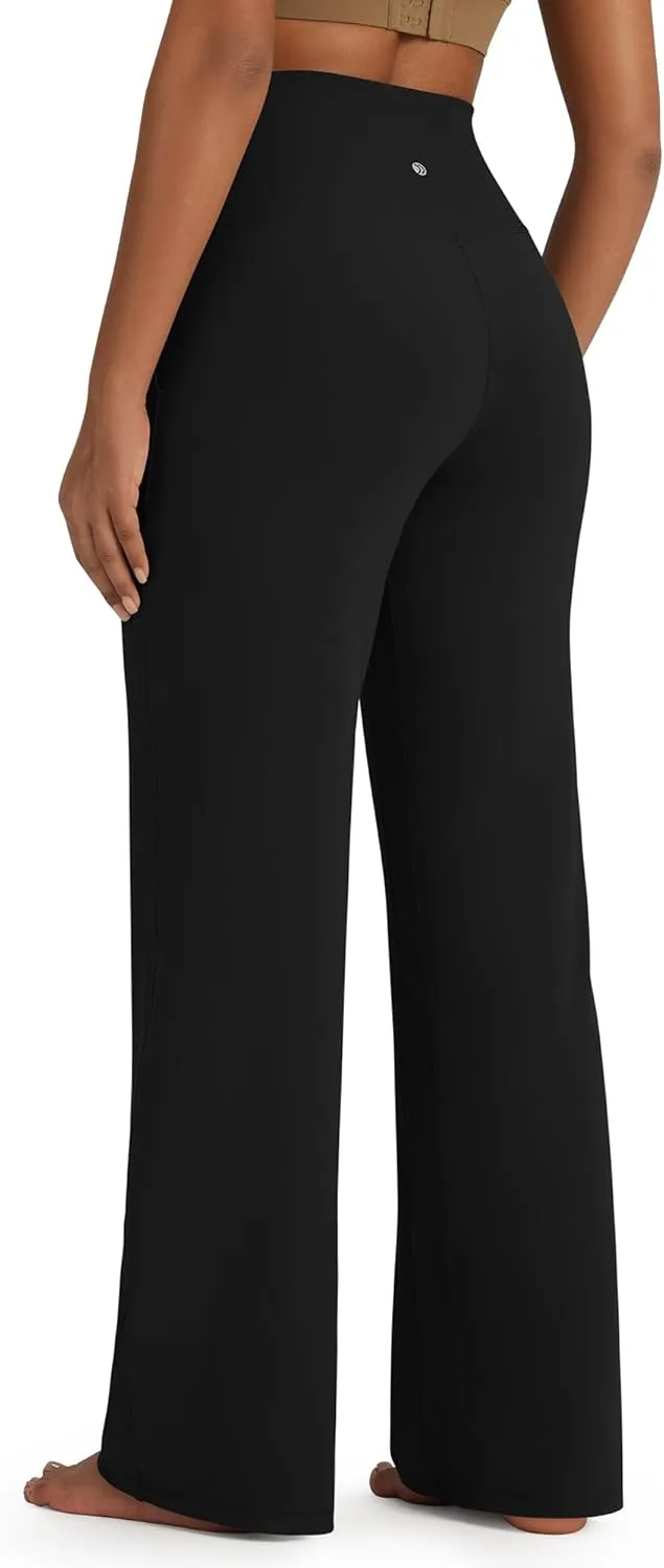 G4Free BareFeel Yoga Pants Women Wide Leg Pants with Pockets High Waisted Dress Pants Comfy Sweatpants 29"/31"/33"
