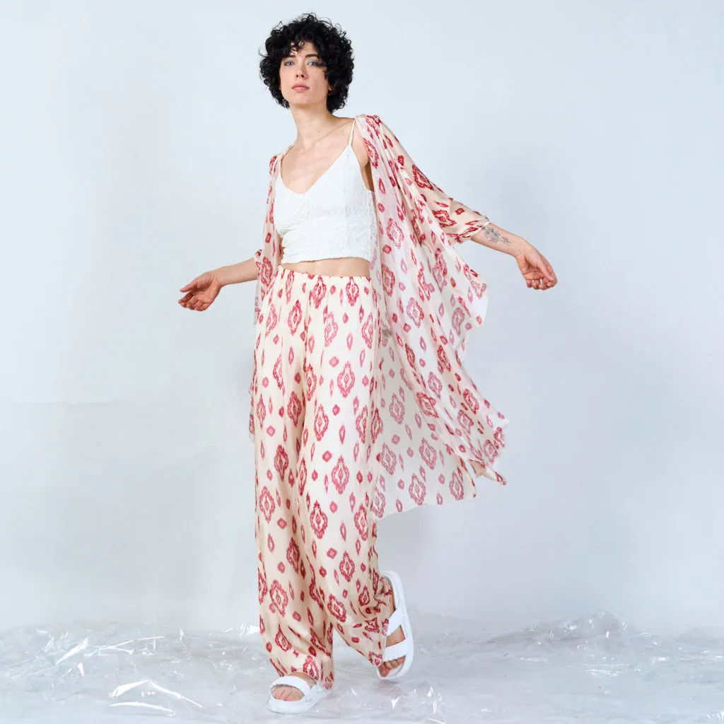 Geometric print kaftan cardigan wholesale