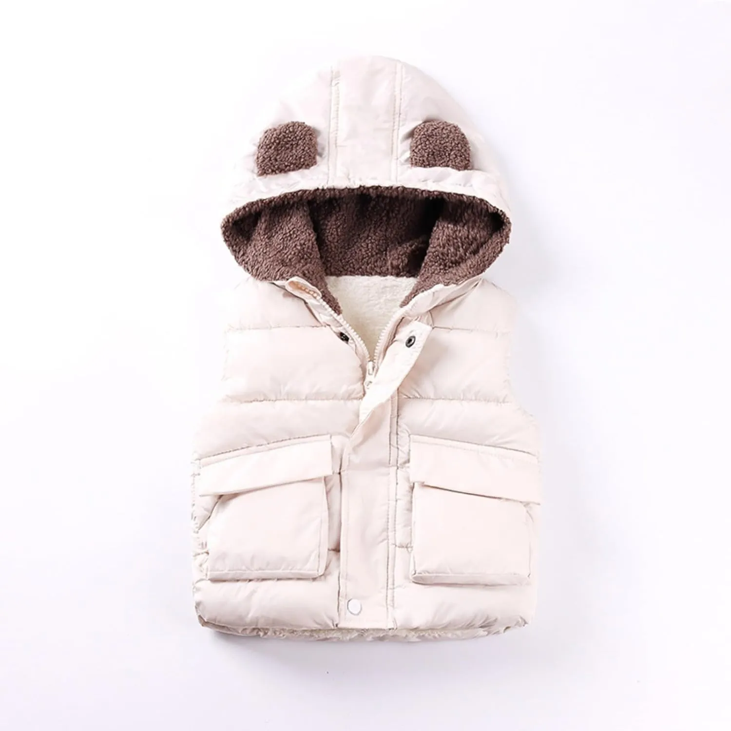 Girls Long Coat Boys And Girls Fall And Winter Bear Padded Hooded Vest Zipper Cotton Jacket Hot Trench Coat Girls
