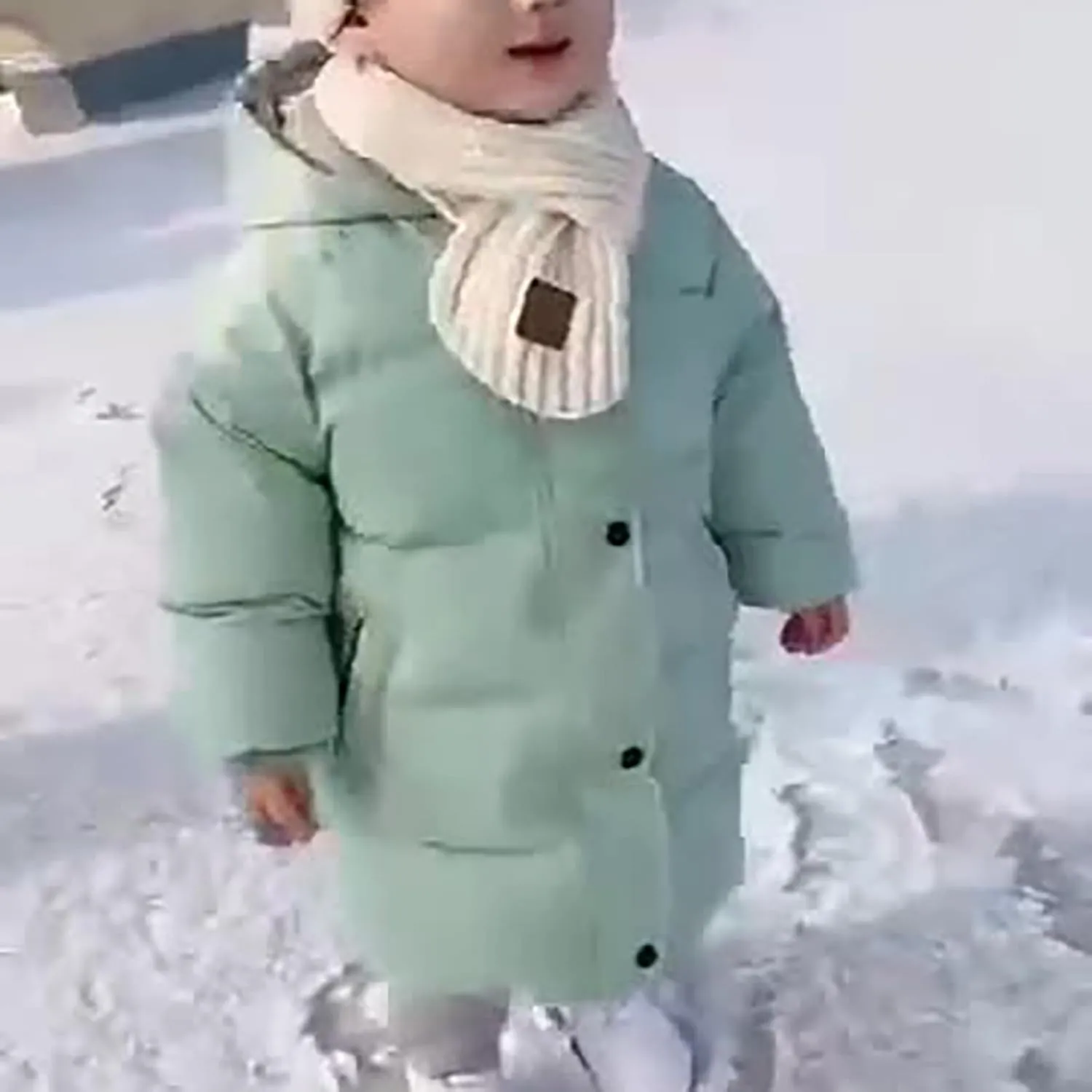 Girls Winter Coats Children's Down Padded Jacket Long Cotton Padded Jacket Baby Children's Girls Belted Winter Coats