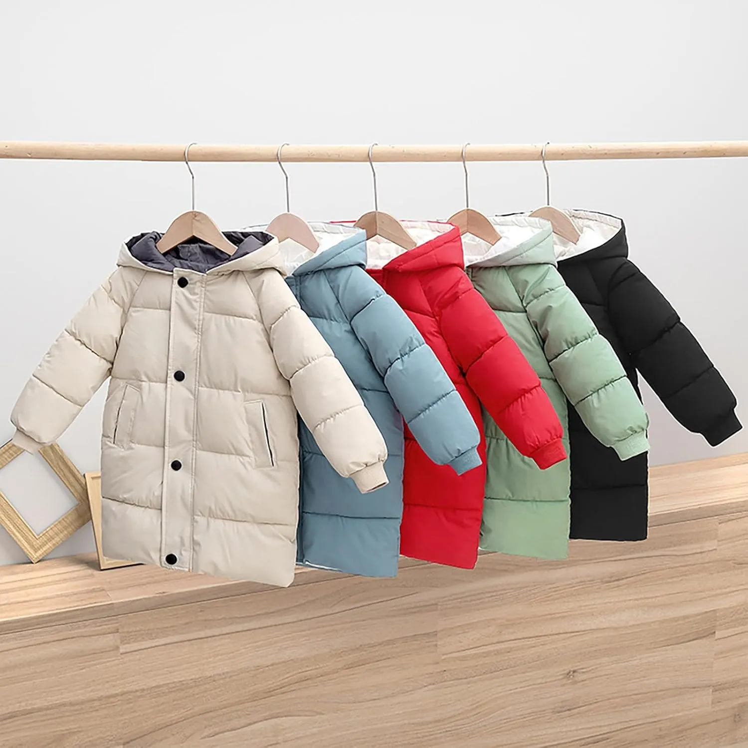 Girls Winter Coats Children's Down Padded Jacket Long Cotton Padded Jacket Baby Children's Girls Belted Winter Coats