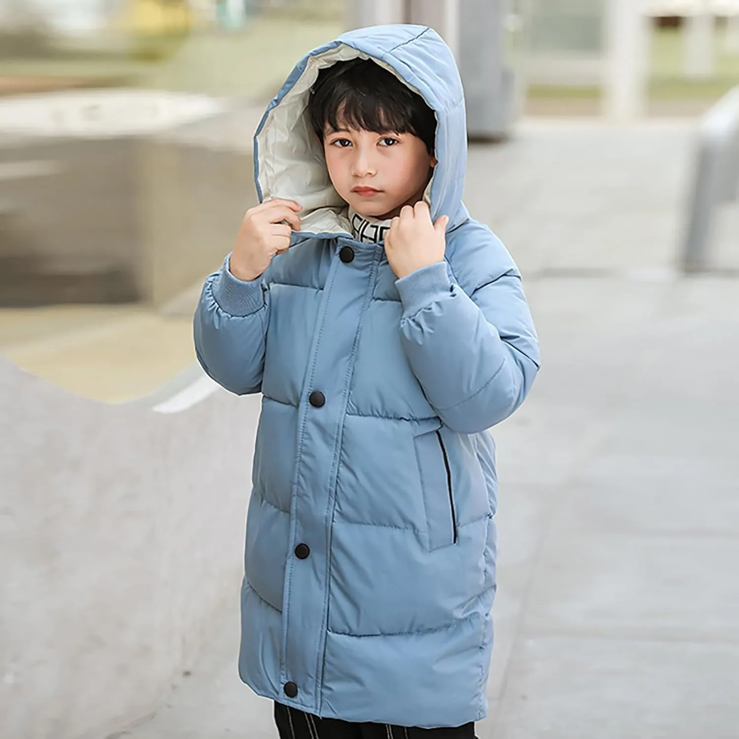 Girls Winter Coats Children's Down Padded Jacket Long Cotton Padded Jacket Baby Children's Girls Belted Winter Coats