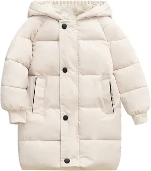 Girls Winter Coats Children's Down Padded Jacket Long Cotton Padded Jacket Baby Children's Girls Belted Winter Coats
