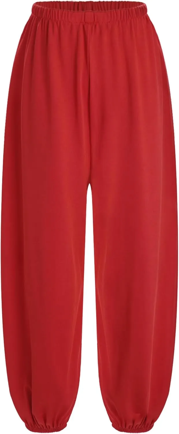 Hansber Kids Unisex Casual Harem Pants Hip Hop Dance Pants Casual Baggy Jogger Pants Kung Fu Practice Trousers