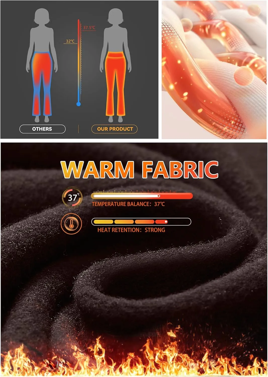 Heathyoga Fleece Lined Pants Women Yoga Pants with Pockets for Women Thermal Pants High Waist Flare Leggings for Winter