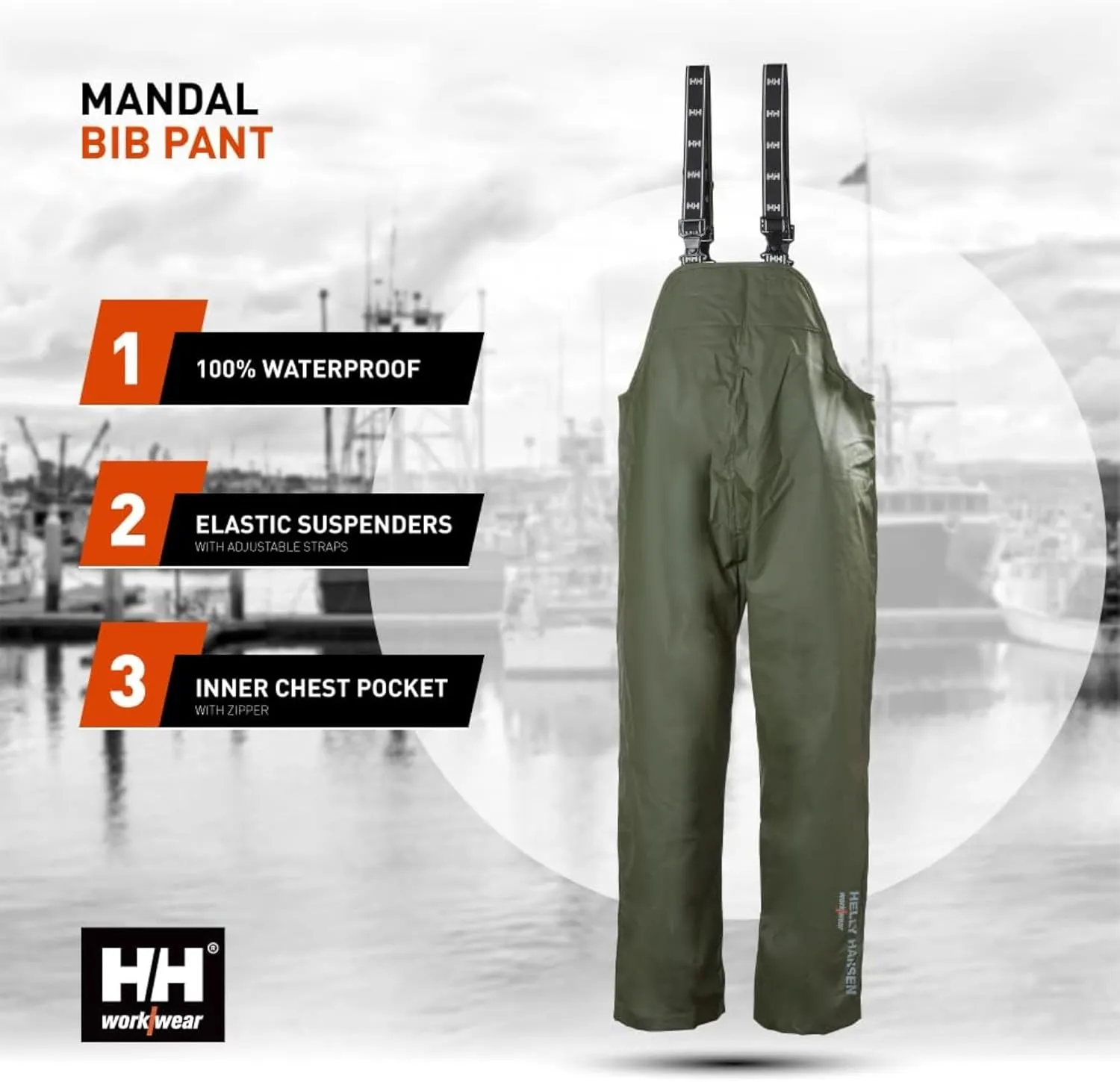 Helly-Hansen mens Workwear Mandal Fishing and Rain Bib Pant