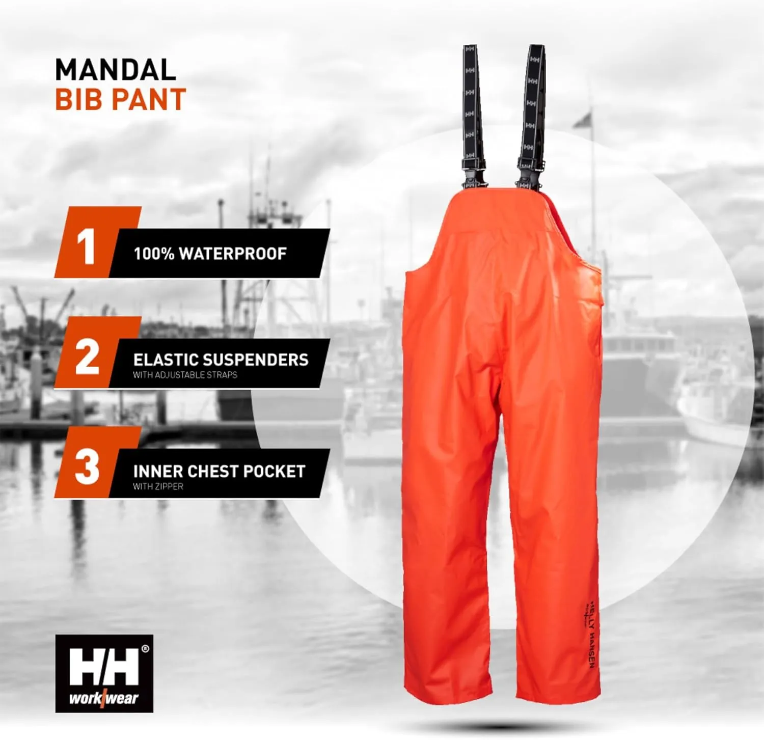 Helly-Hansen mens Workwear Mandal Fishing and Rain Bib Pant