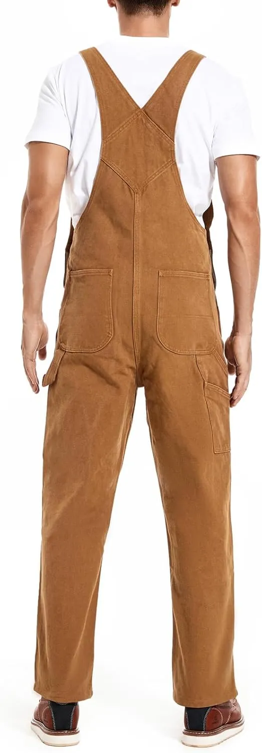 HISEA Men's Denim Bib Overalls, Men's Overalls Workwear with Adjustable Straps and Convenient Tool Pockets