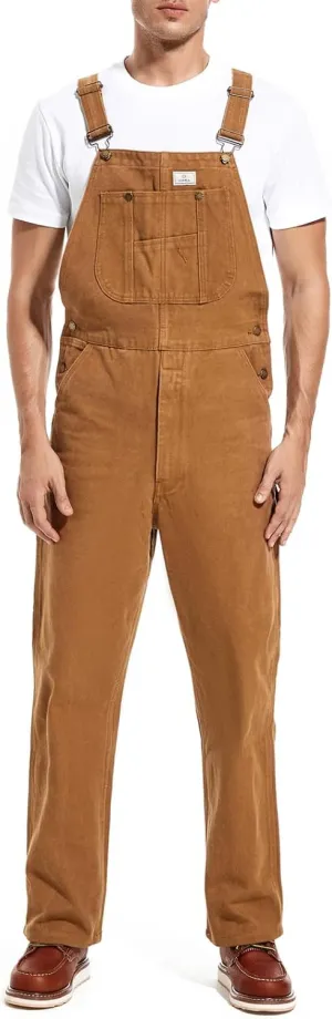 HISEA Men's Denim Bib Overalls, Men's Overalls Workwear with Adjustable Straps and Convenient Tool Pockets