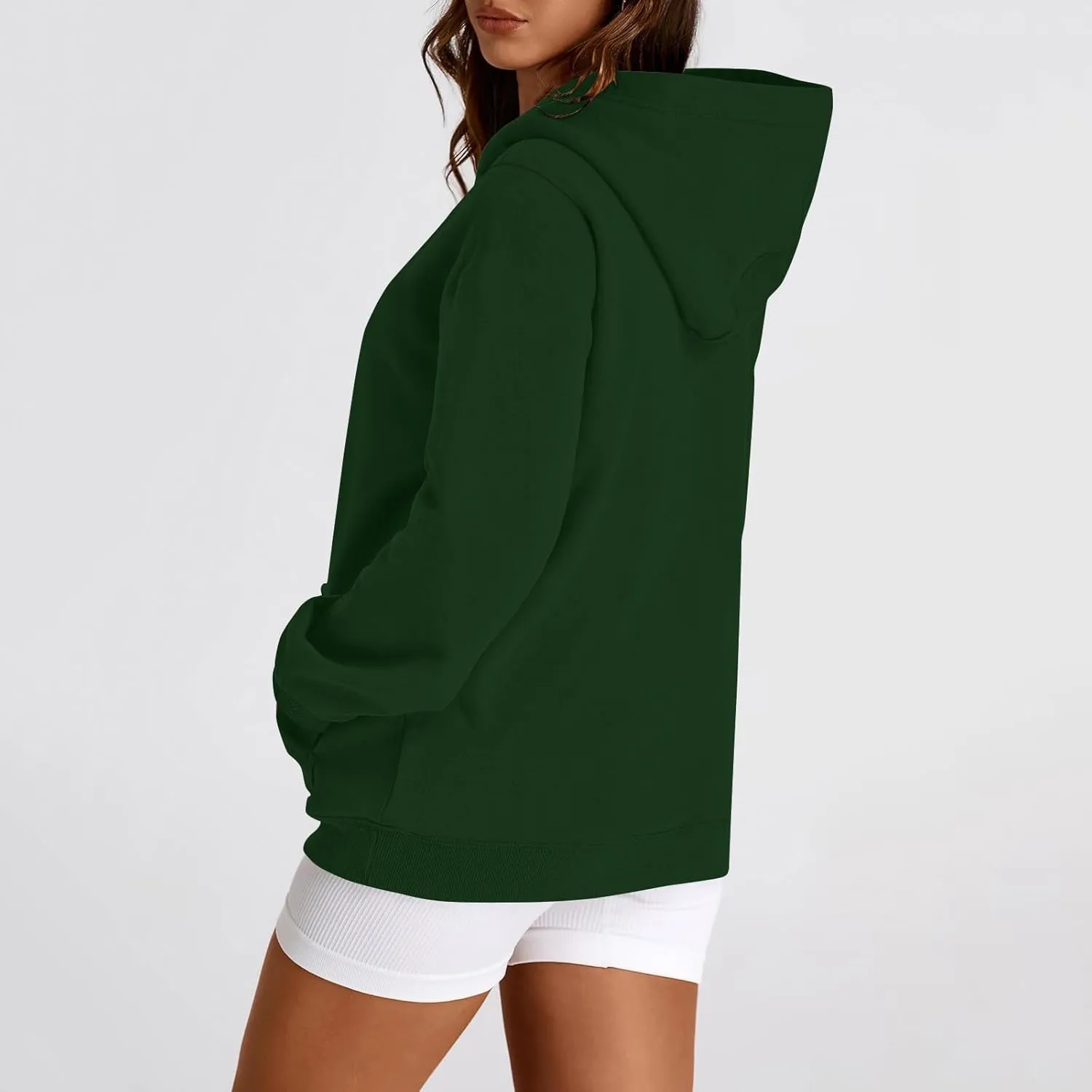 Hoodies for Women Fleece Lined Long Sleeve Hooded Sweatshirt Loose Fit Casual Hoodies Pullover with Pockets Fall Clothes