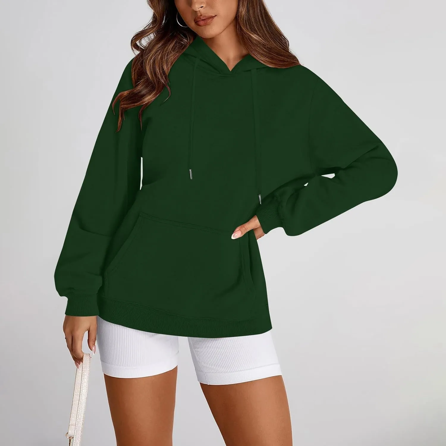 Hoodies for Women Fleece Lined Long Sleeve Hooded Sweatshirt Loose Fit Casual Hoodies Pullover with Pockets Fall Clothes
