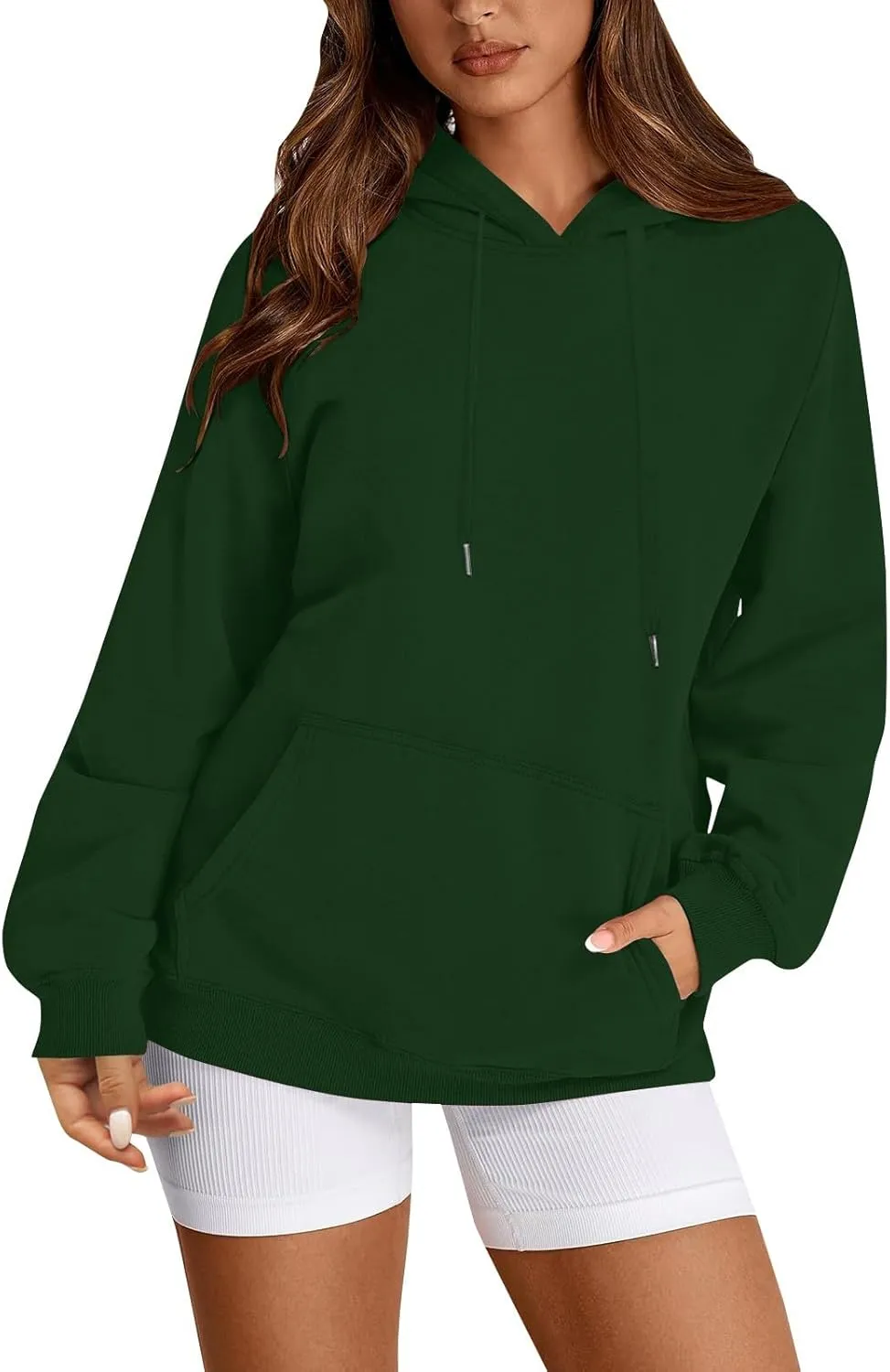 Hoodies for Women Fleece Lined Long Sleeve Hooded Sweatshirt Loose Fit Casual Hoodies Pullover with Pockets Fall Clothes