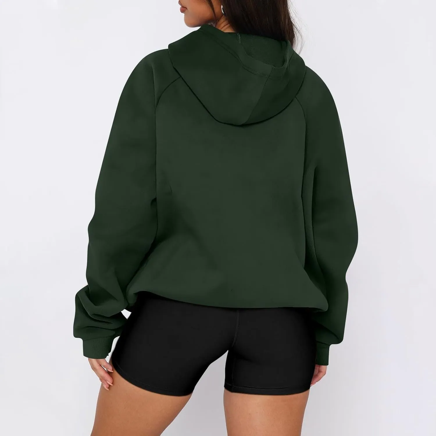 Hoodies for Women Long Sleeve Fleece Hooded Sweatshirt Half Zip Loose Fit Pullover with Pockets Oversized Hoodies