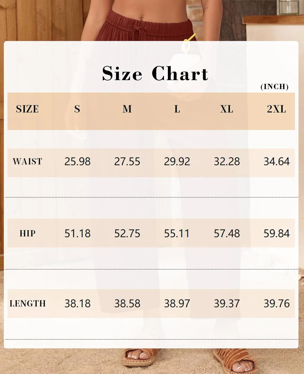HOTIAN Women Wide Leg Pants Summer Casual Beach Loose Fit Drawstring Palazzo Harem Pant with Pockets