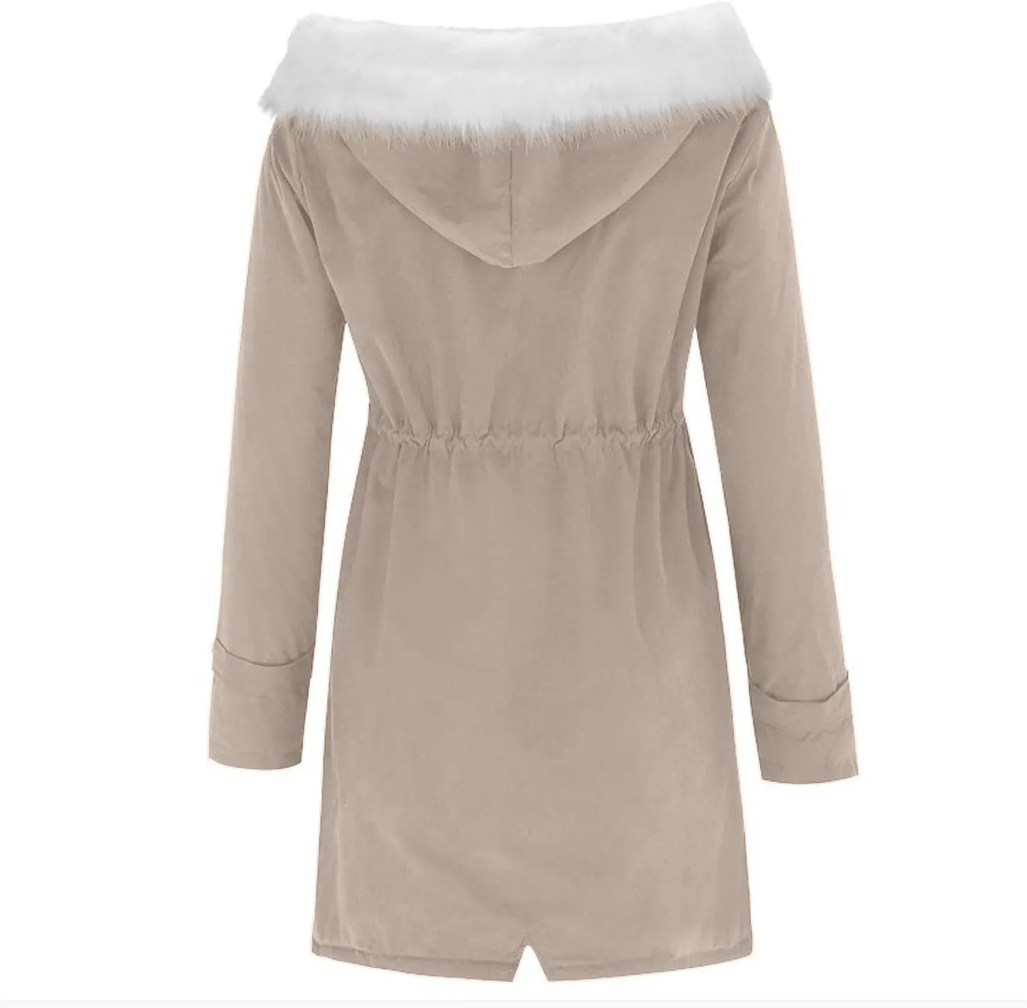 HTHLVMD Womens Winter Coats Warm Sherpa Lined Parkas Jacket Thickened Windproof Outerwear with Fur Hood Winter Parkas