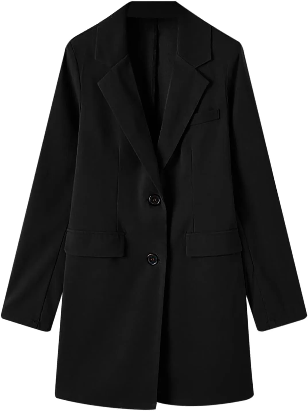 Hvyesh Women's Wool Blend Jackets 2024 Winter Trendy Mid Long Warm Trench Pea Coats Dressy Casual Double Breasted Overcoat