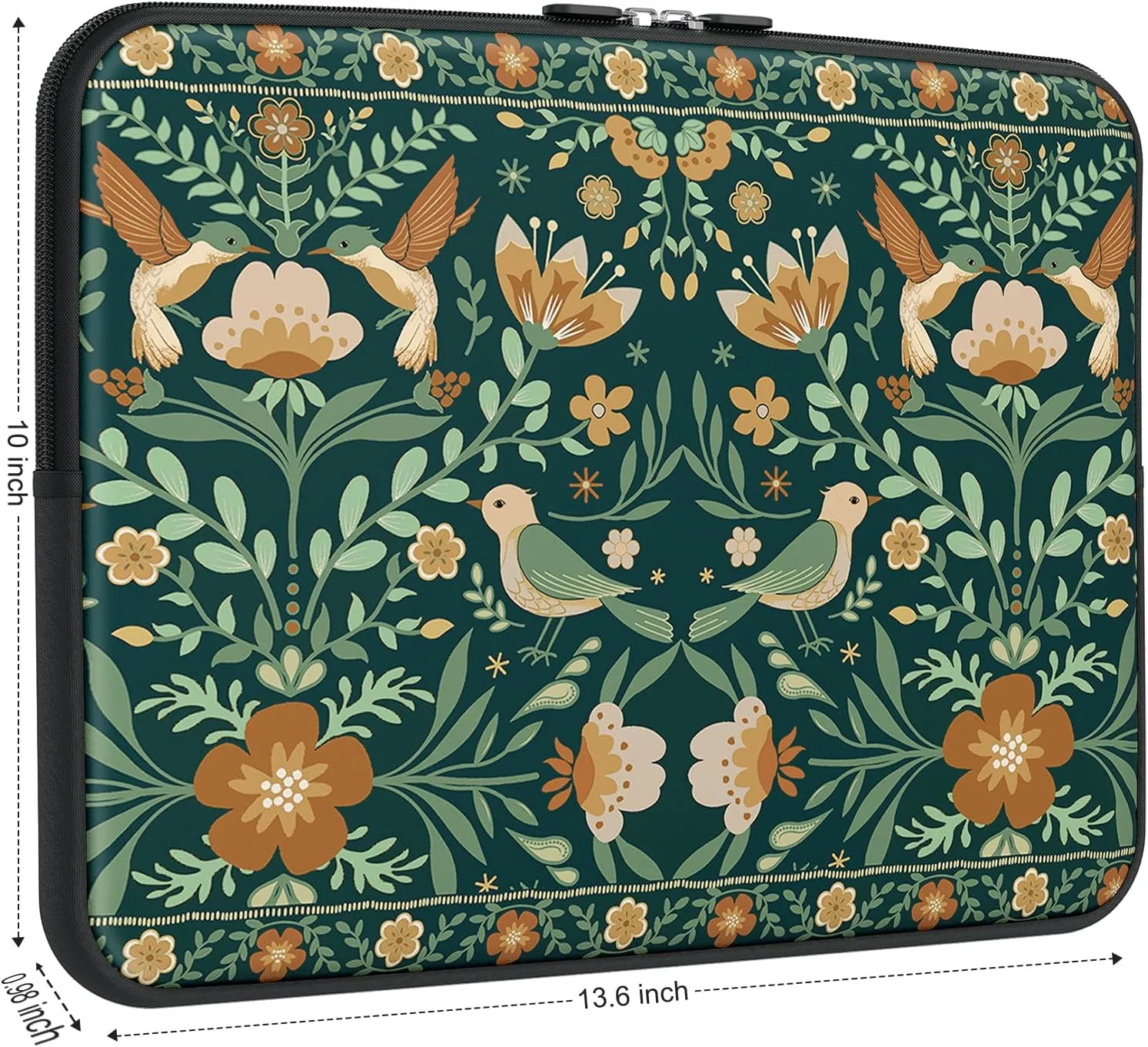 iCasso Laptop Sleeve 13 inch for MacBook Air 13-13.6 inch, Cute Laptop case for MacBook Pro 13 inch 14 inch, Slim Protective Travel Carrying Case Sleeve for 14 inch Chromebook, HP, Dell, Green