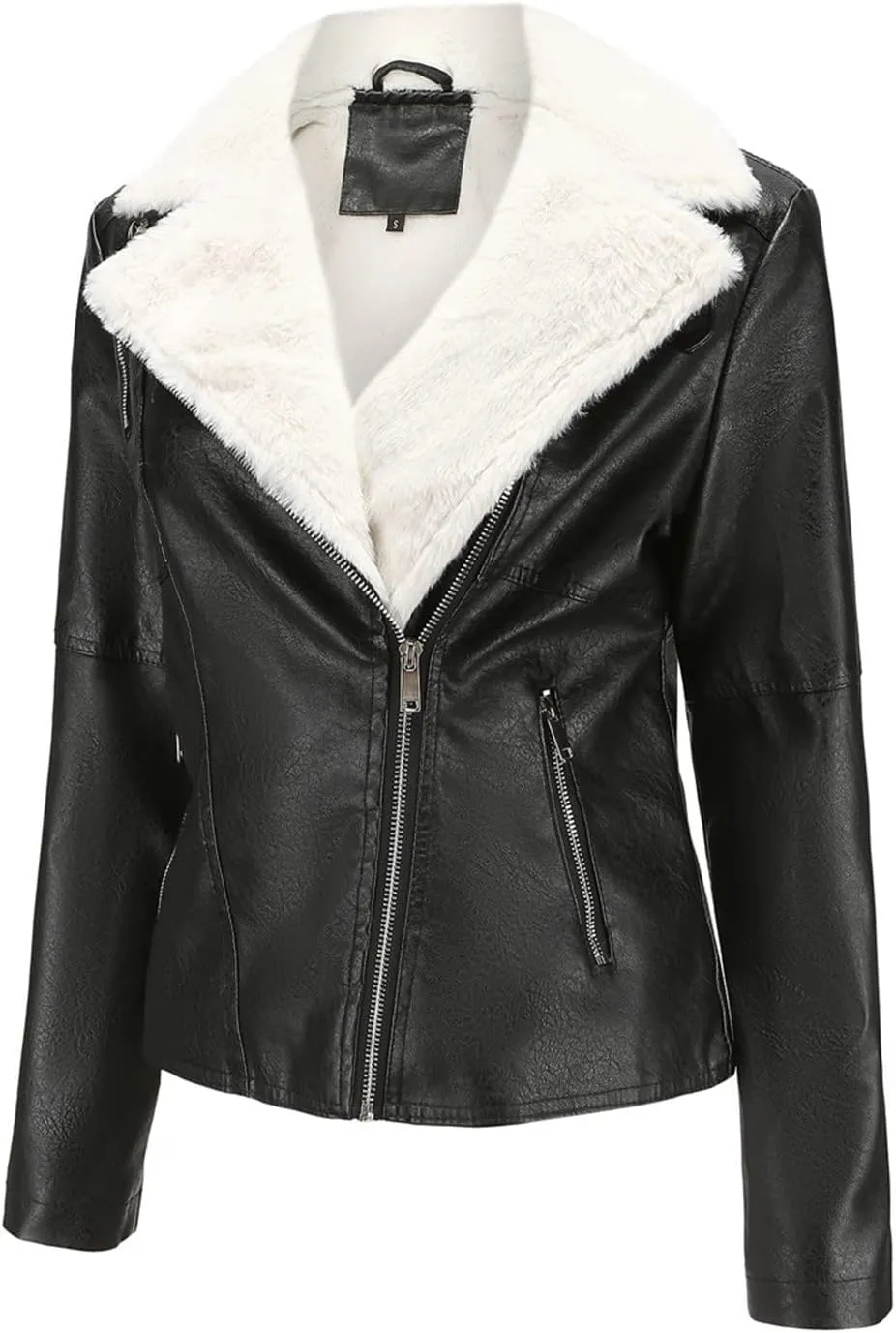 Jacket Women Motor Women Punk Tops Coat Zip Cropped Lapel Ladies Biker Women's Coat Cropped Leather Jacket Women
