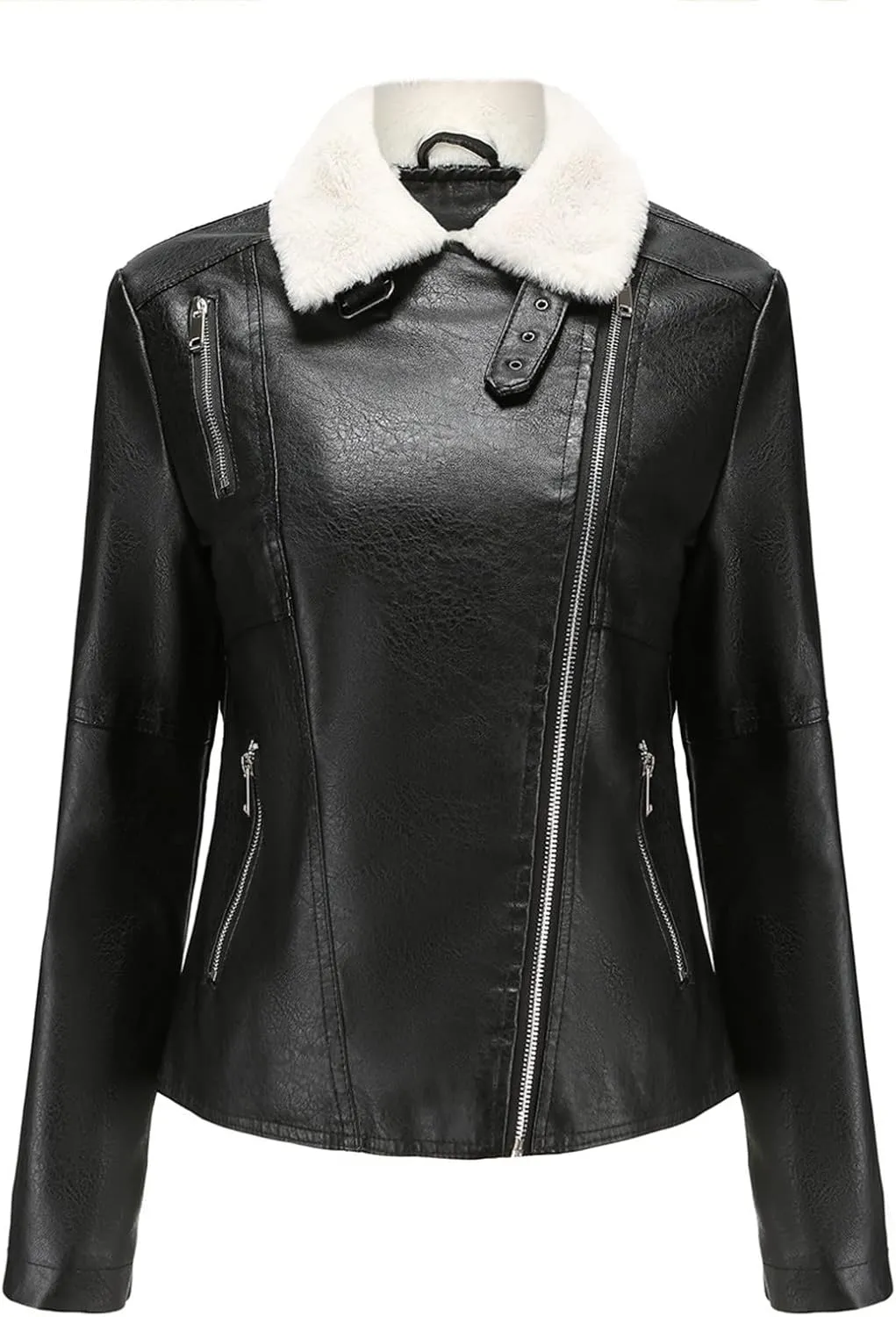 Jacket Women Motor Women Punk Tops Coat Zip Cropped Lapel Ladies Biker Women's Coat Cropped Leather Jacket Women