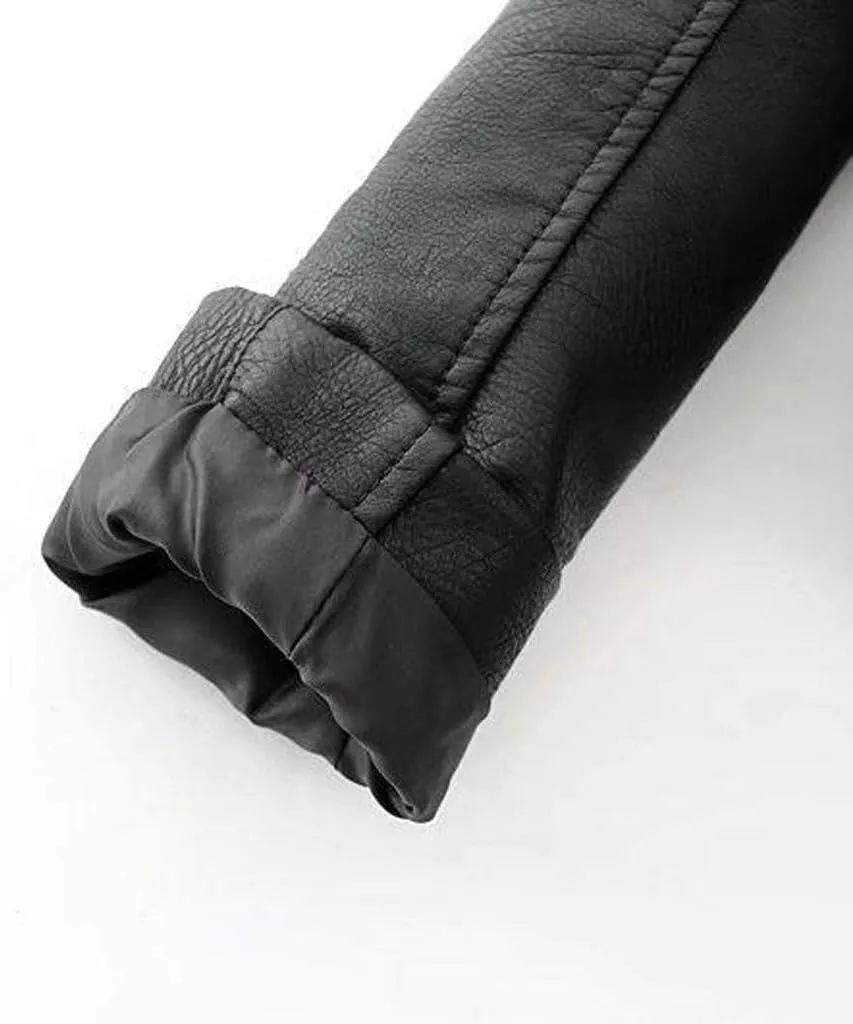 Jacket Women Motor Women Punk Tops Coat Zip Cropped Lapel Ladies Biker Women's Coat Cropped Leather Jacket Women