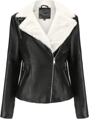 Jacket Women Motor Women Punk Tops Coat Zip Cropped Lapel Ladies Biker Women's Coat Cropped Leather Jacket Women