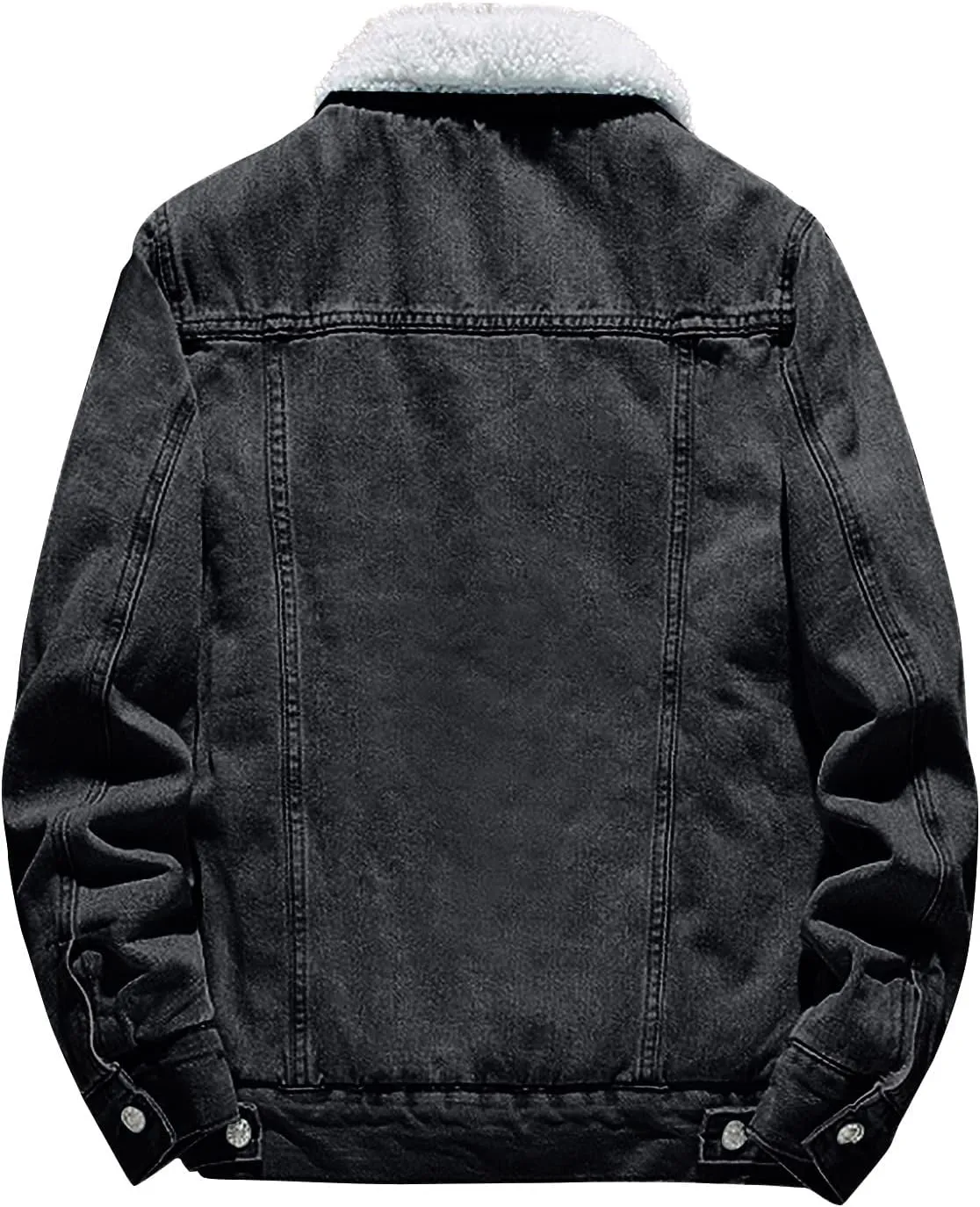 Jean Jacket Mens Sherpa Fleece Lined Denim Jacket Winter Warm Trucker Jacket Cowboy Coat Motorcycle Jean Jackets