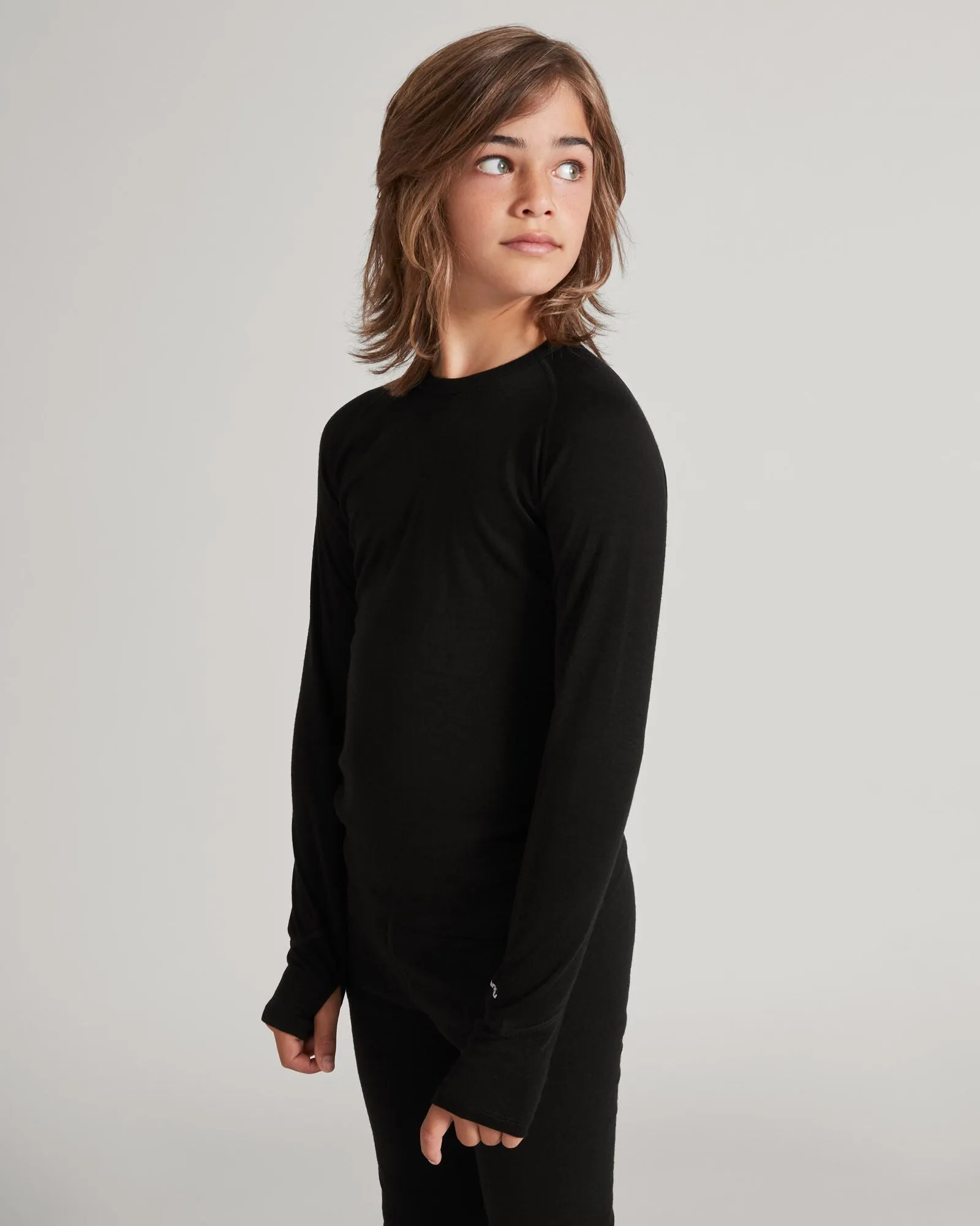Kids' KMDMerino Baselayer Long Sleeve Top - Black