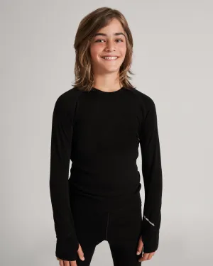 Kids' KMDMerino Baselayer Long Sleeve Top - Black